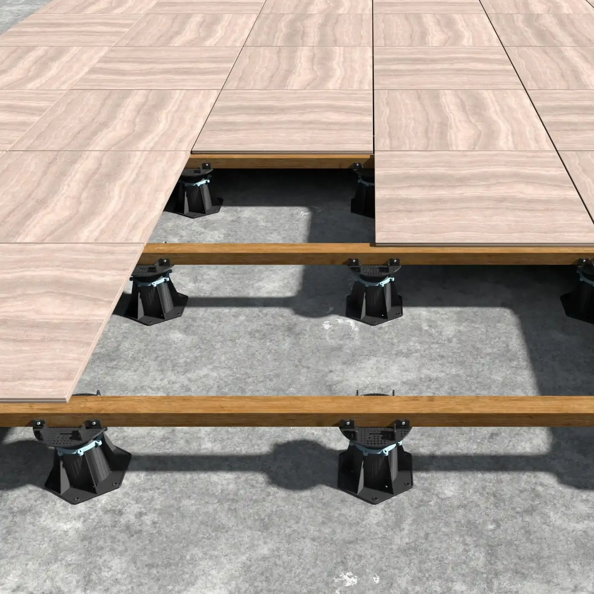 Engineering-Grade Adjustable PP Pedestal Systems for Landscape Flooring
