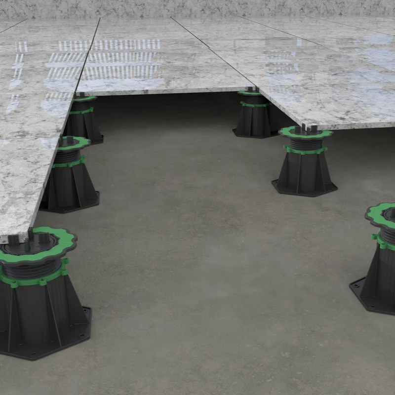 Raised stone-paving terrace built on Homedin Series A universal pedestals